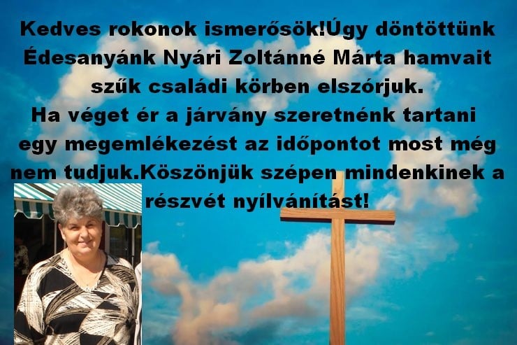 gyaszhir nyari marta